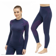 Комплект термобелья женский Brubeck Dry 2022 джинс-фиолетовый